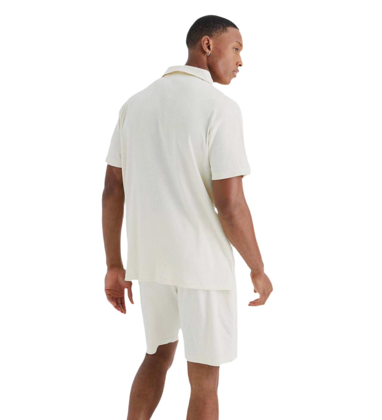 MAN - Short Sleeve Rib Shirt And Short Set