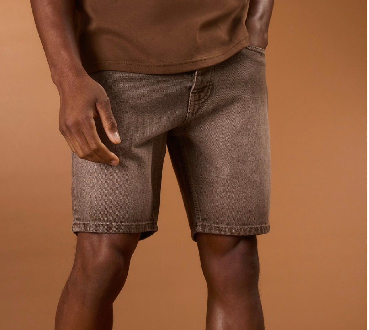 MAN slim Rigid Short Denim - Stone