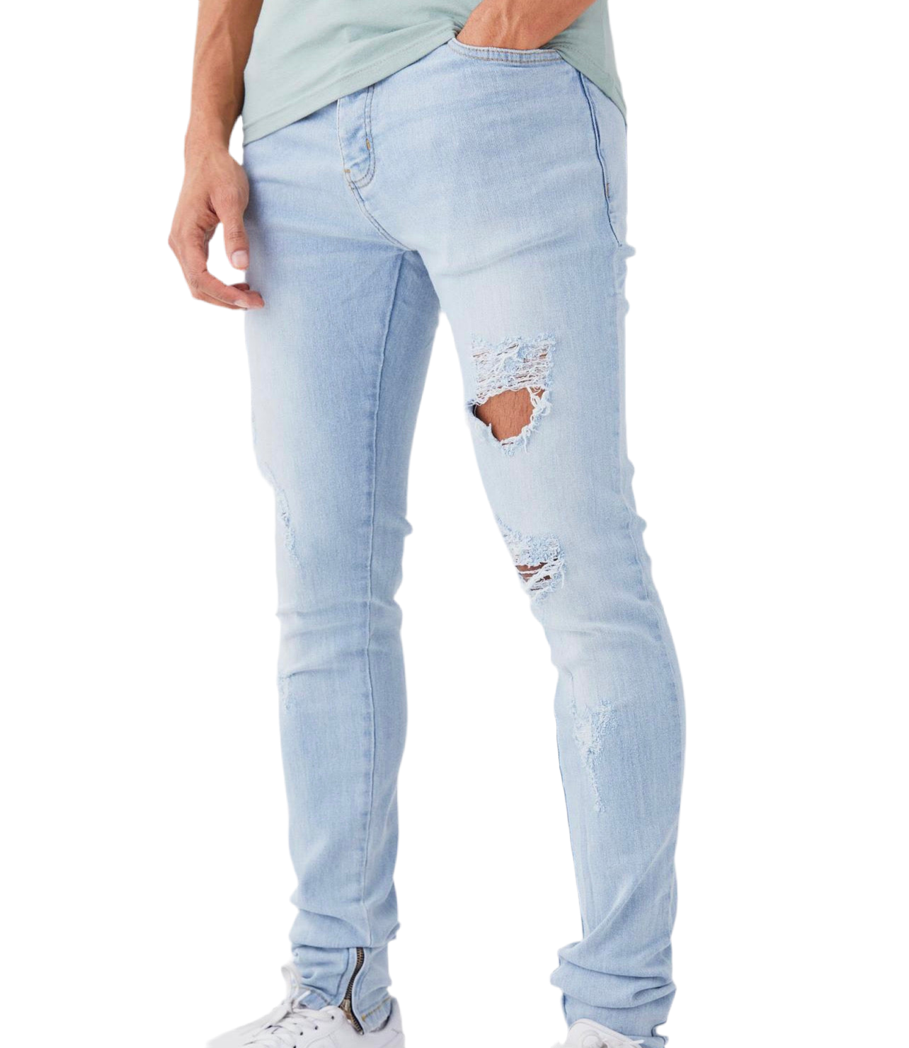 MAN - SKINNY Stretch Stacked All Over Slash Jeans