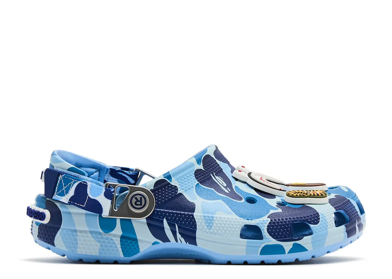 BAPE X CROCS CAMO CLASSIC CLOG - BLUE