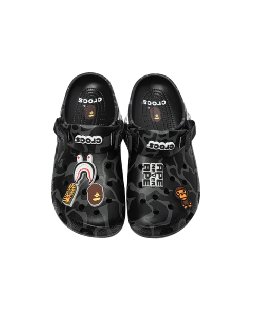 BAPE X CROCS CAMO CLASSIC CLOG - BLACK