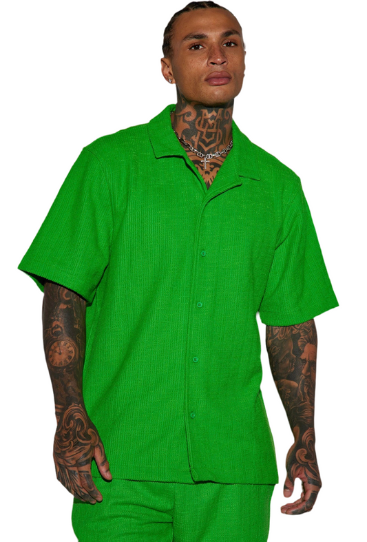 Nova - Dean Textured Short Sleeve Button Up Set