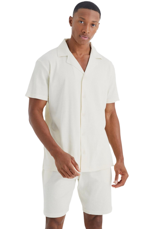 MAN - Short Sleeve Rib Shirt And Short Set