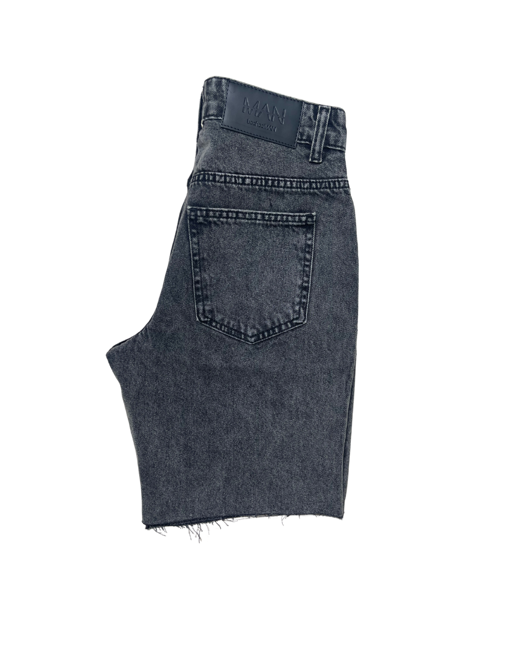 Straight Fit Washed Raw Hem Denim Shorts