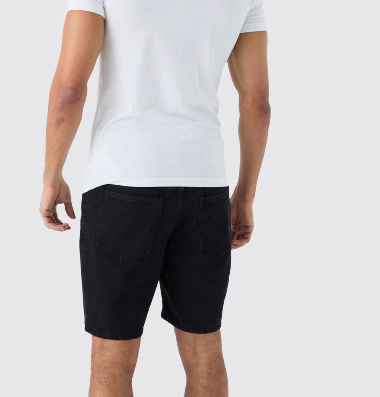 Slim Rigid Denim Short -Black