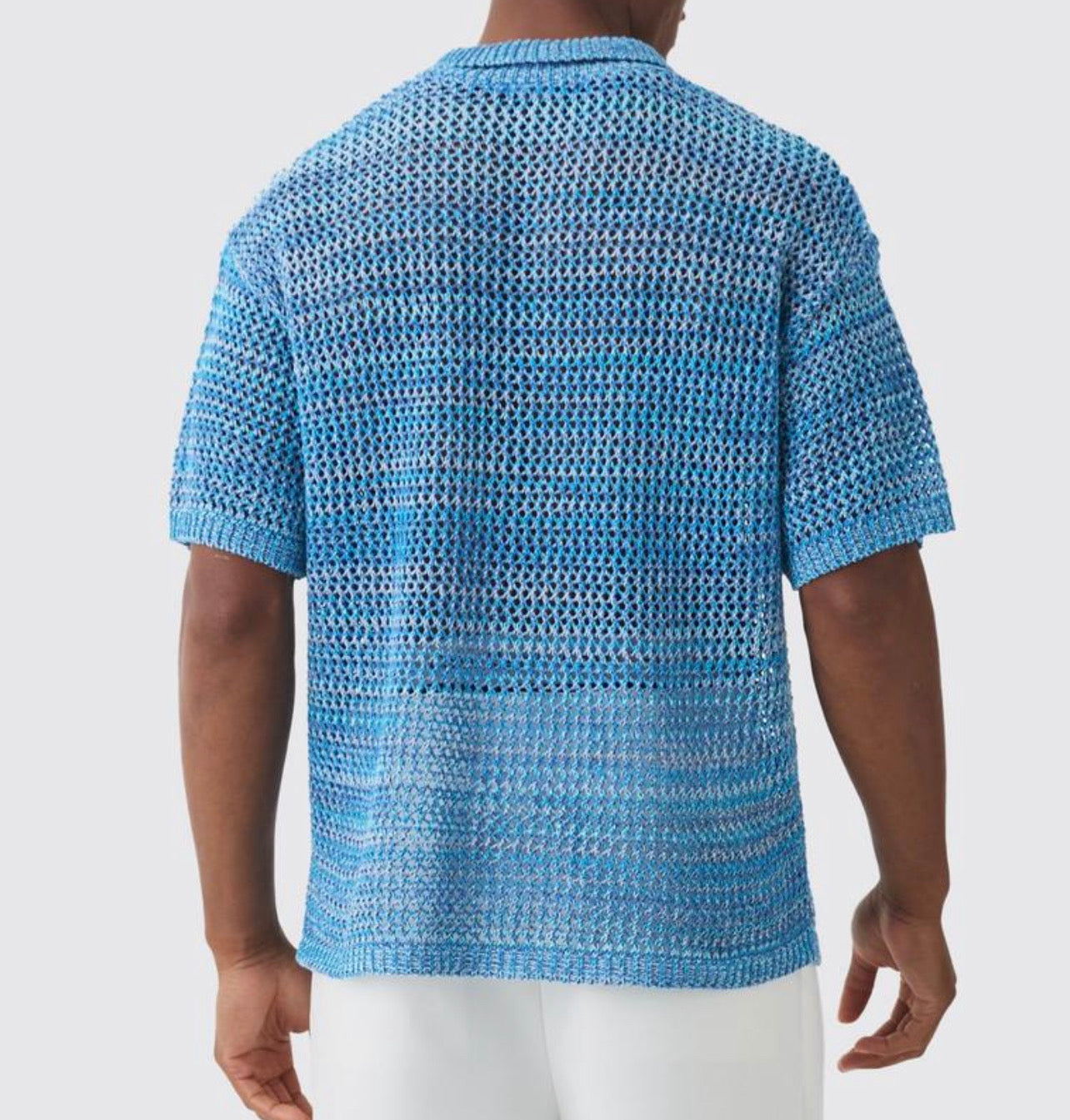 MAN - Oversized Ombré Open-Stitch Polo