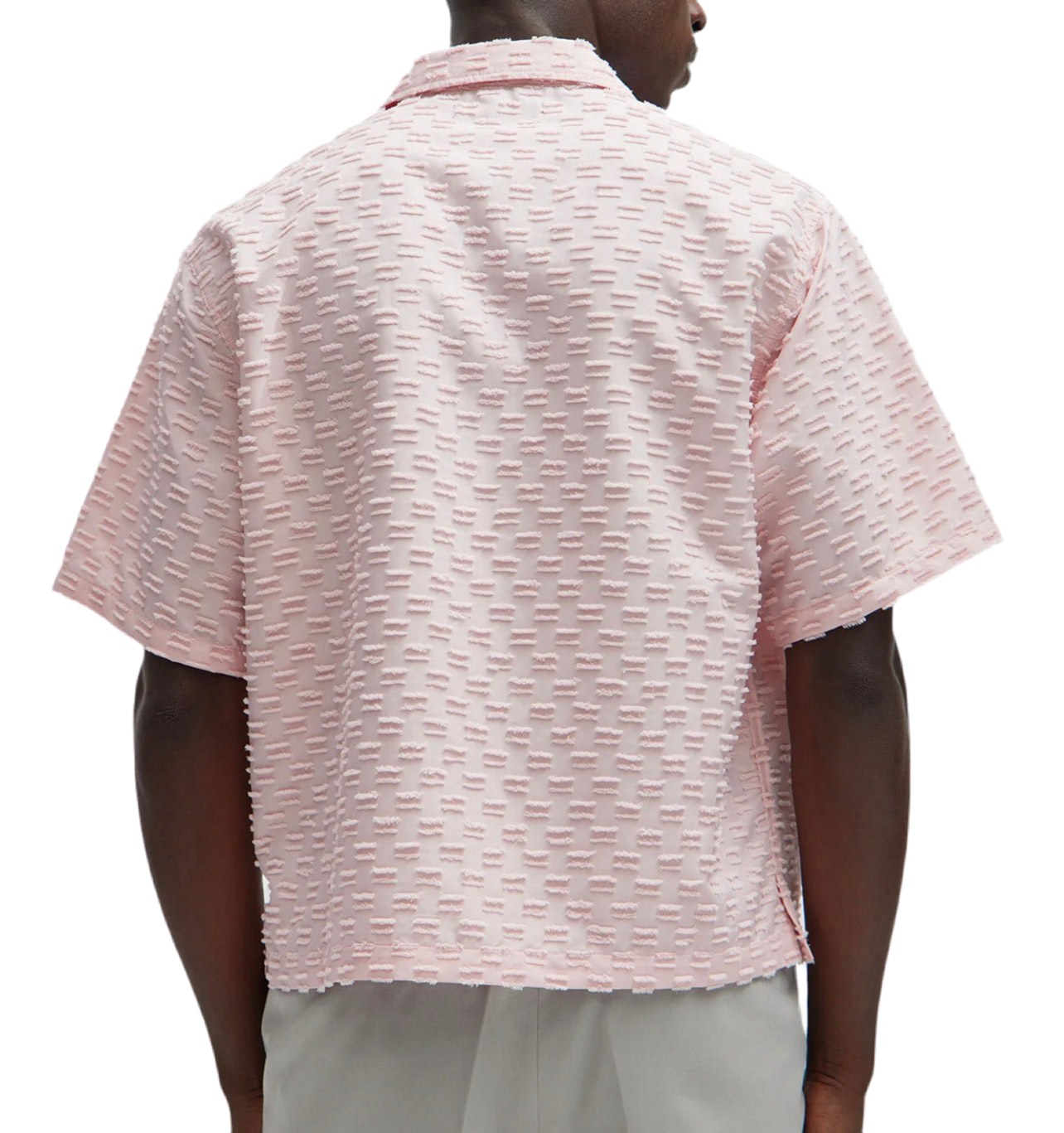 Nova - Oden Texture Cropped Shirt - Pink