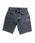 Straight Fit Washed Raw Hem Denim Shorts