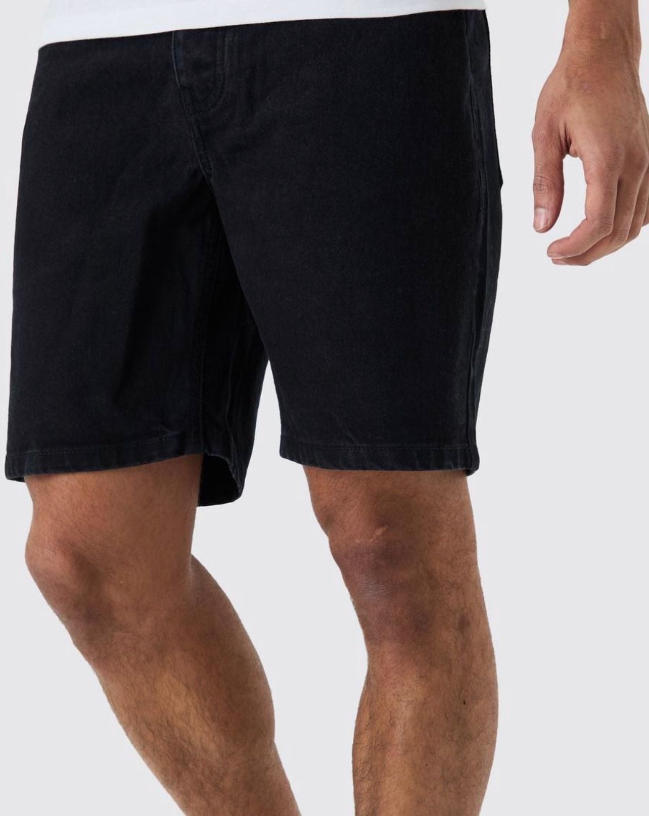 Slim Rigid Denim Short -Black