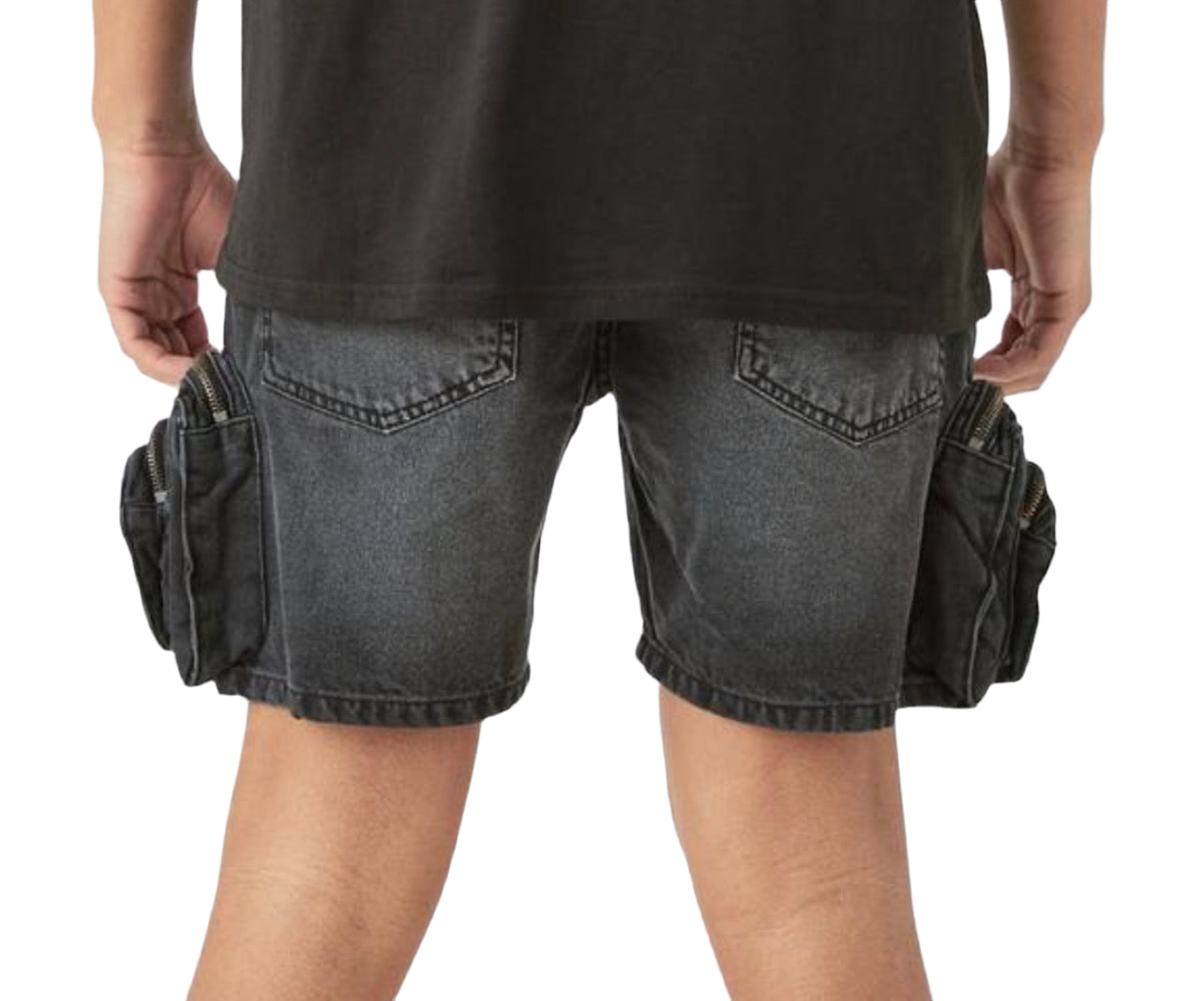 MAN Slim Fit 3D Cargo Pocket Denim - washed black
