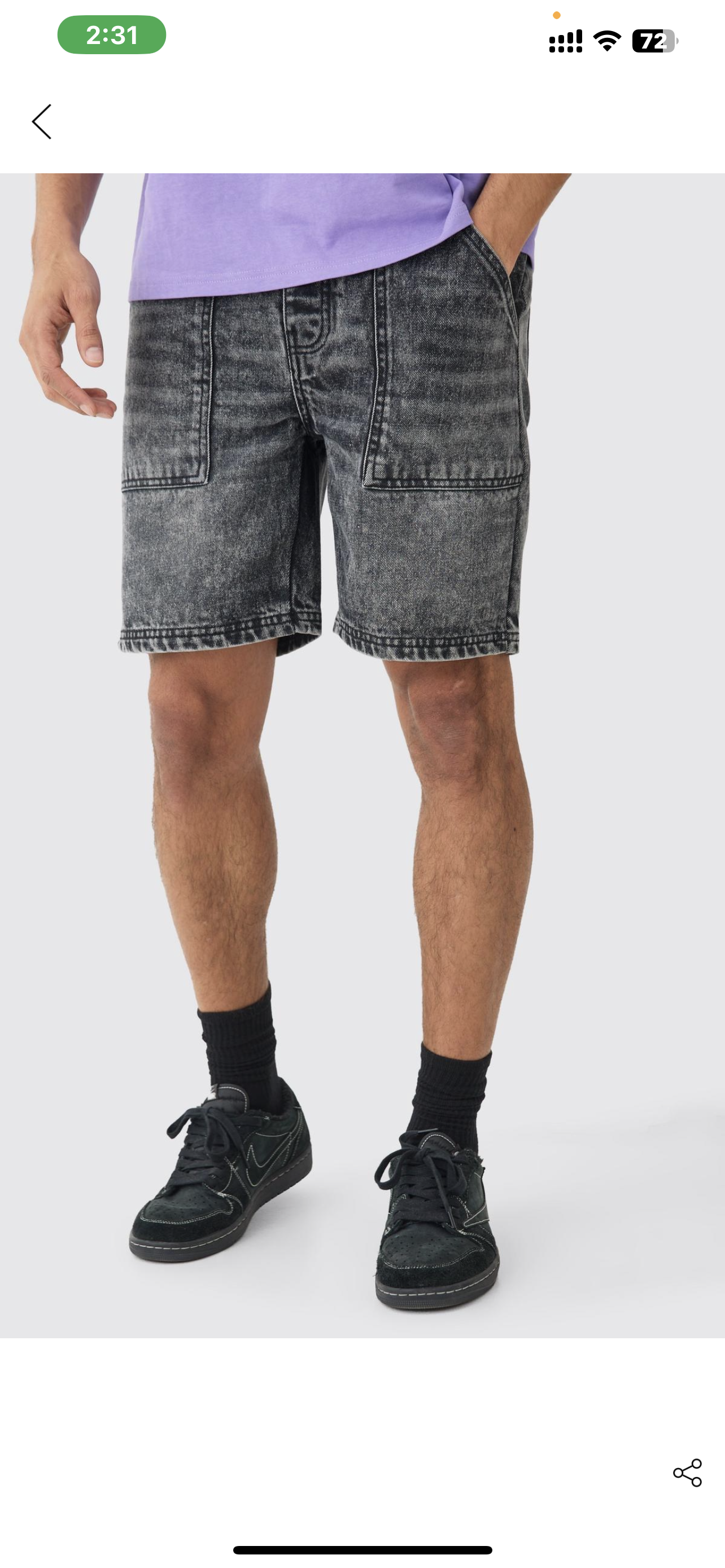 Man Slim Rigid Embossed Denim Shorts