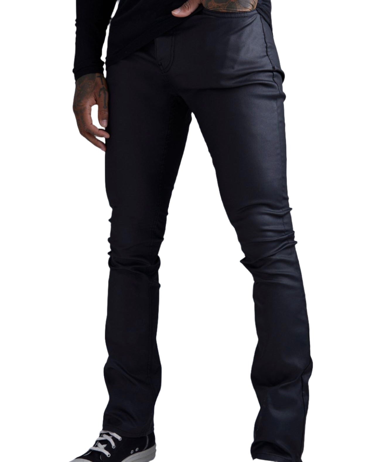 MAN - Skinny Flare Coated Jeans