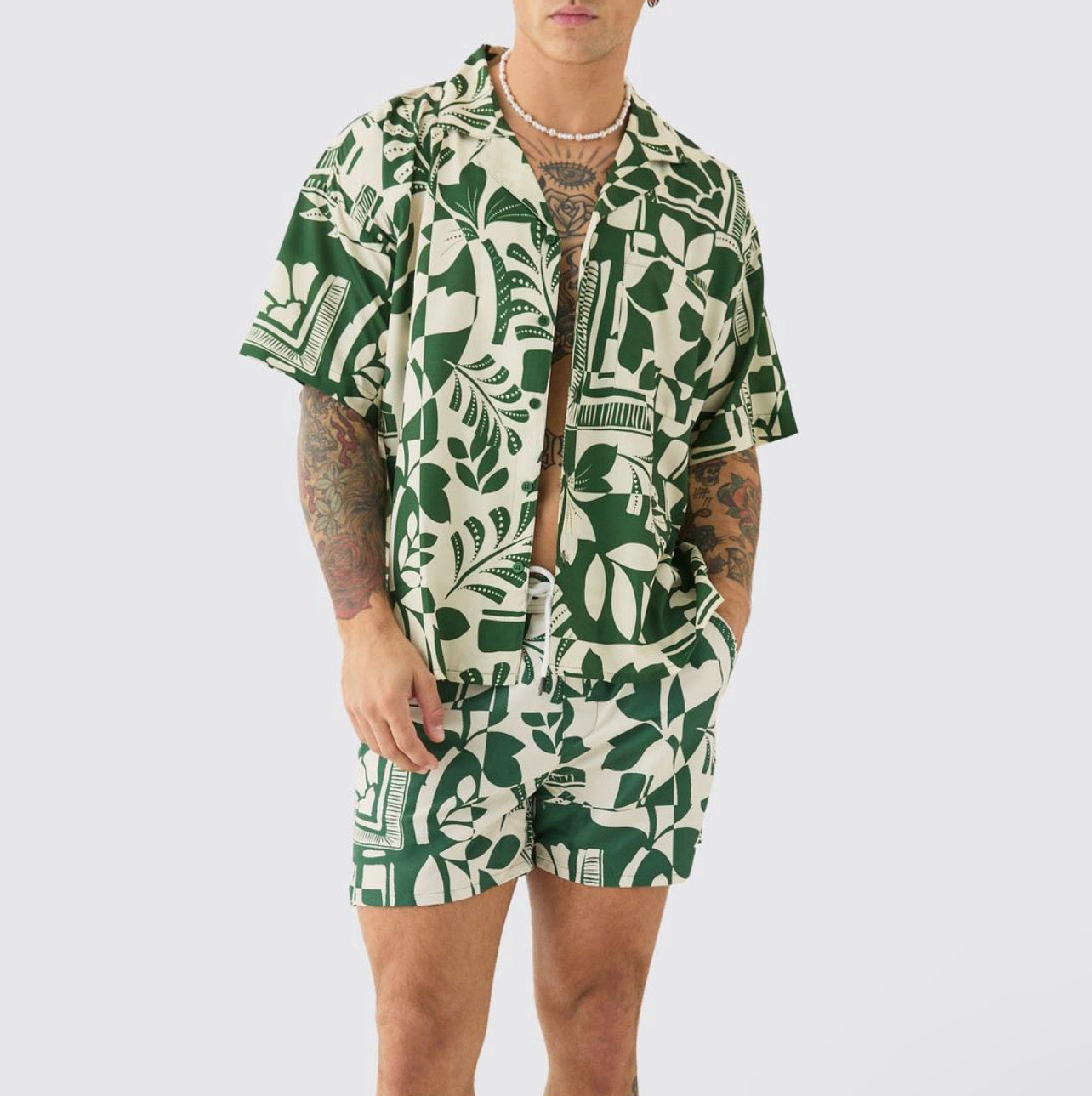 MAN Floral Button Down Set