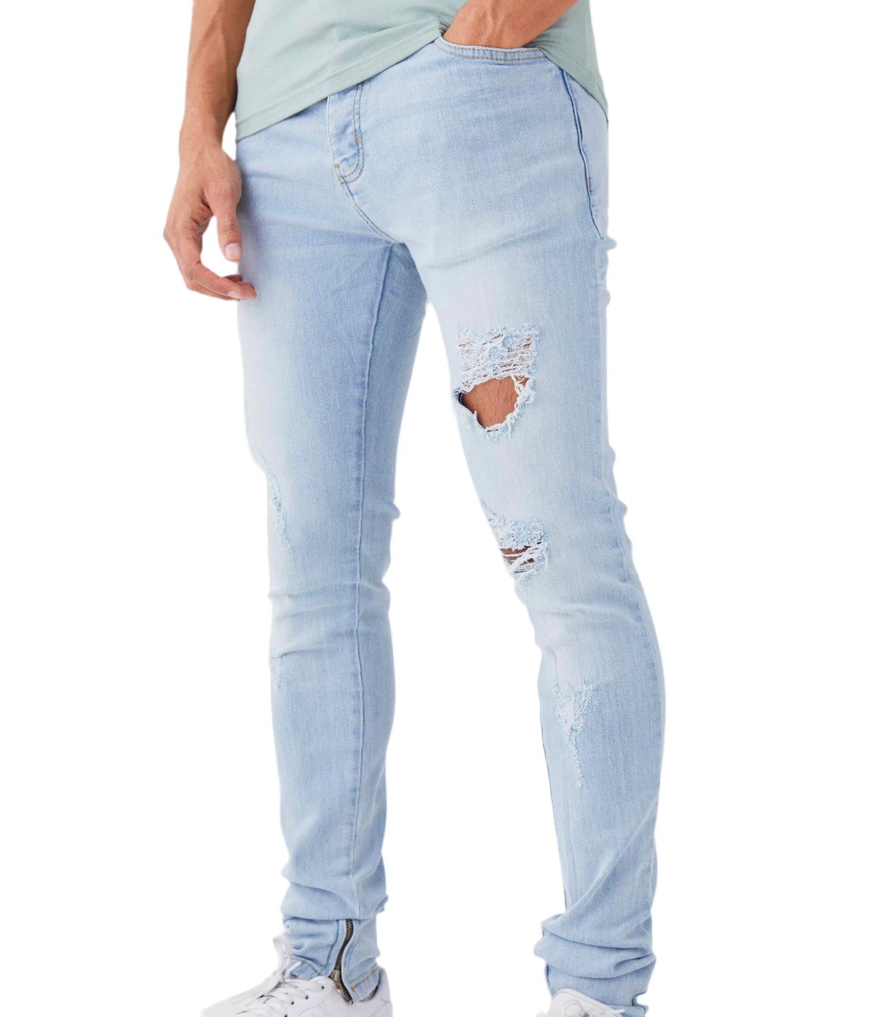 MAN - SKINNY  Stretch Stacked All Over Slash Jeans