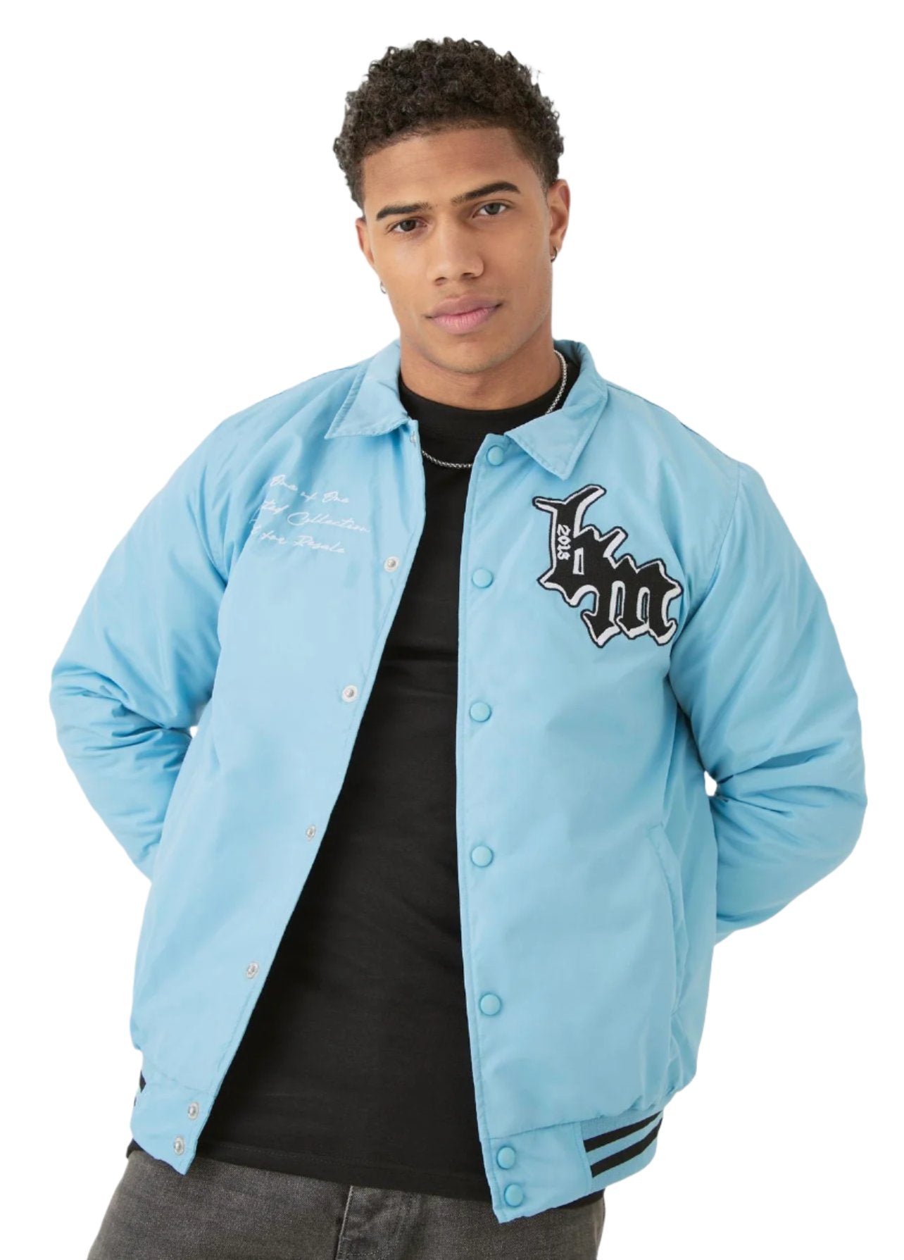 MAN - Nylon BM Badge Collared Varsity Bomber