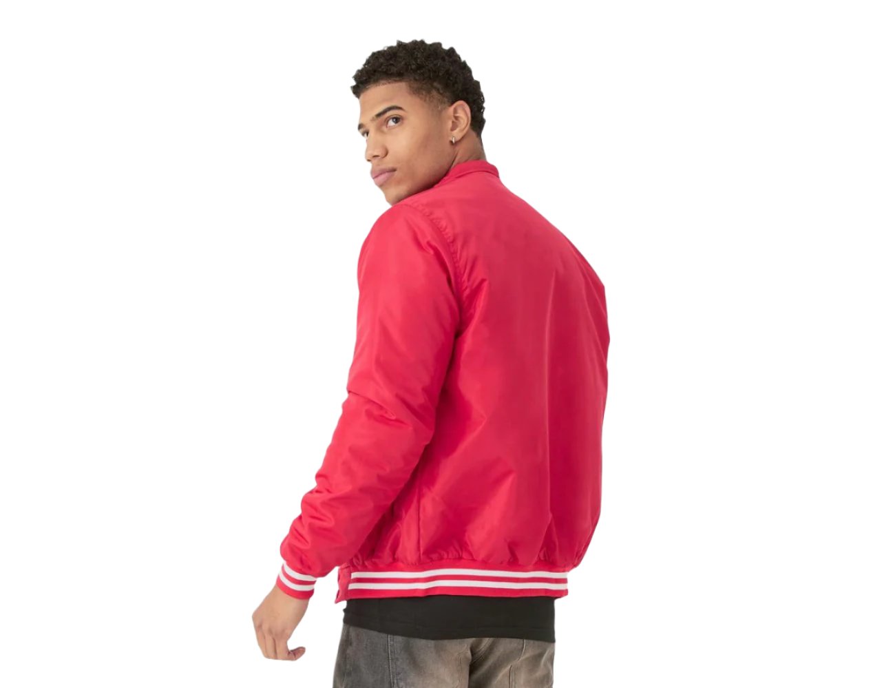 MAN - Nylon BM Badge Collared Varsity Bomber