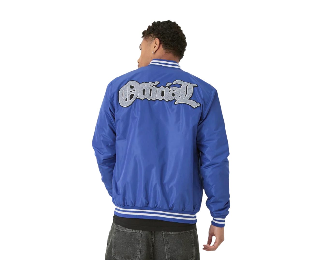 MAN - Official Badge Nylon Varsity Bomber Jacket