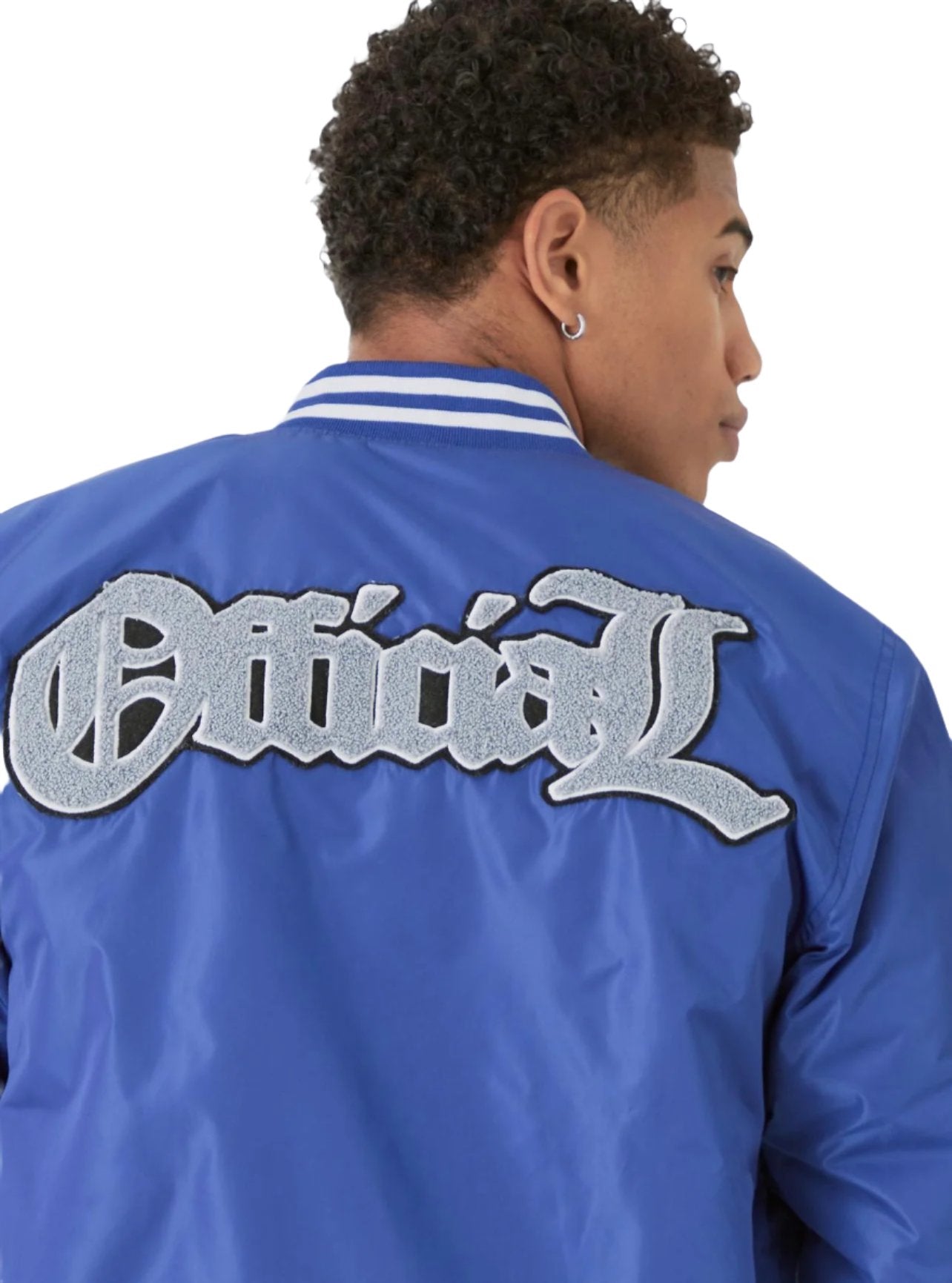 MAN - Official Badge Nylon Varsity Bomber Jacket