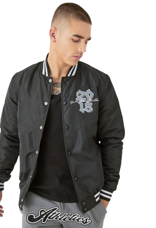 MAN - Official Badge Nylon Varsity Bomber Jacket