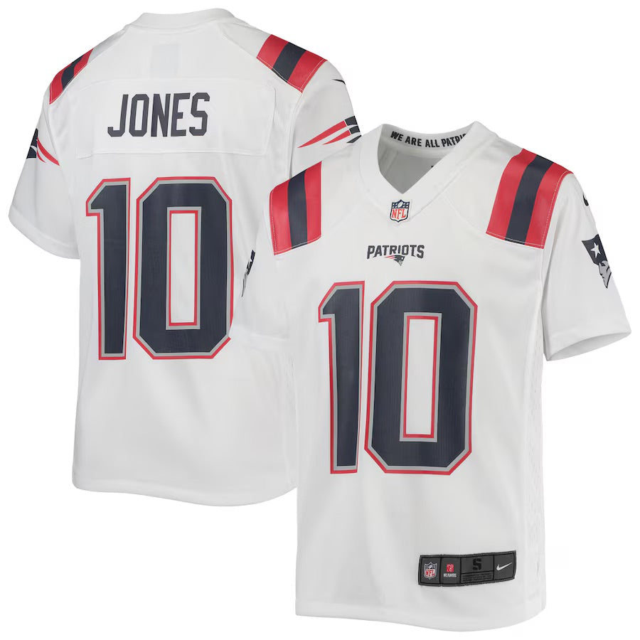 NFL Mac Jones New England Patriots Nike Youth Game Jersey - White